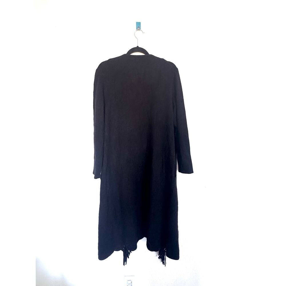 NakedCashmere 100% Cashmere Fringe Long Cardigan Sweater Black Size S - Picture 6 of 10